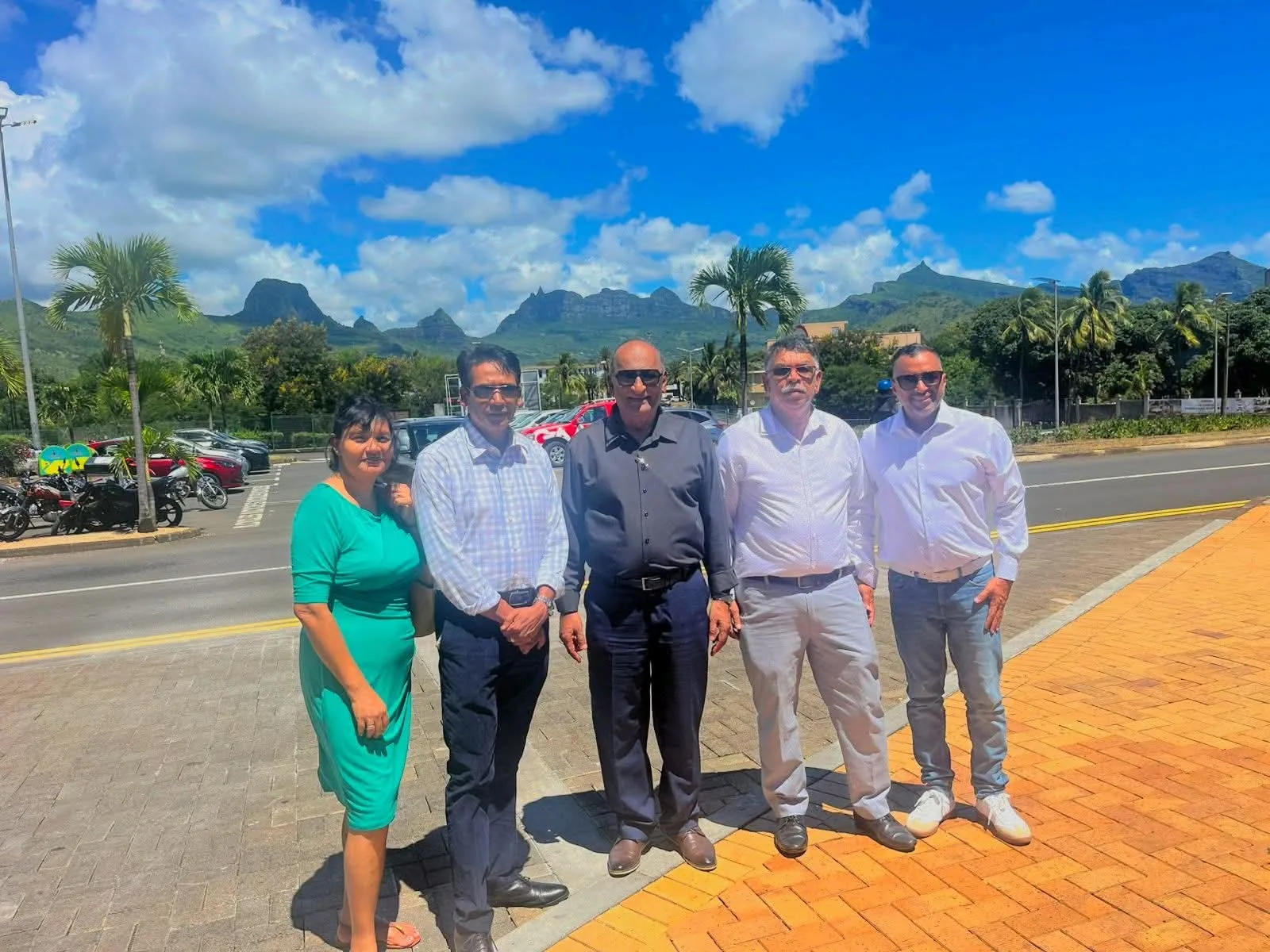 Abel Govender and ministry partners in the Mauritian countryside