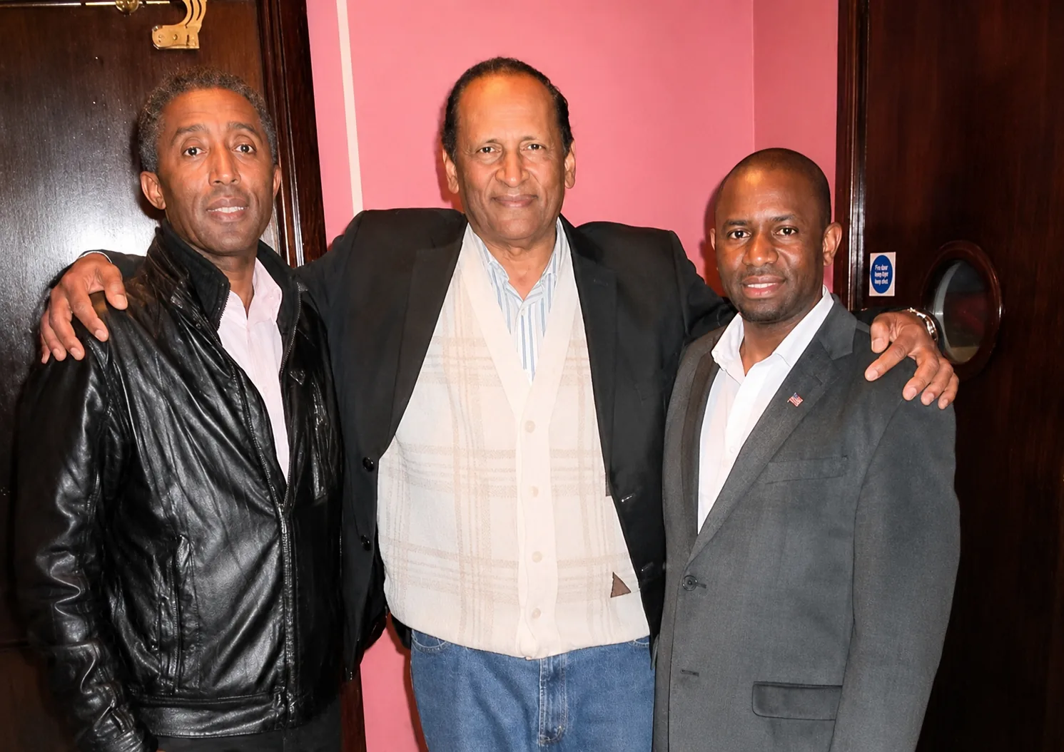 Abel Govender with pastors in the United Kingdom