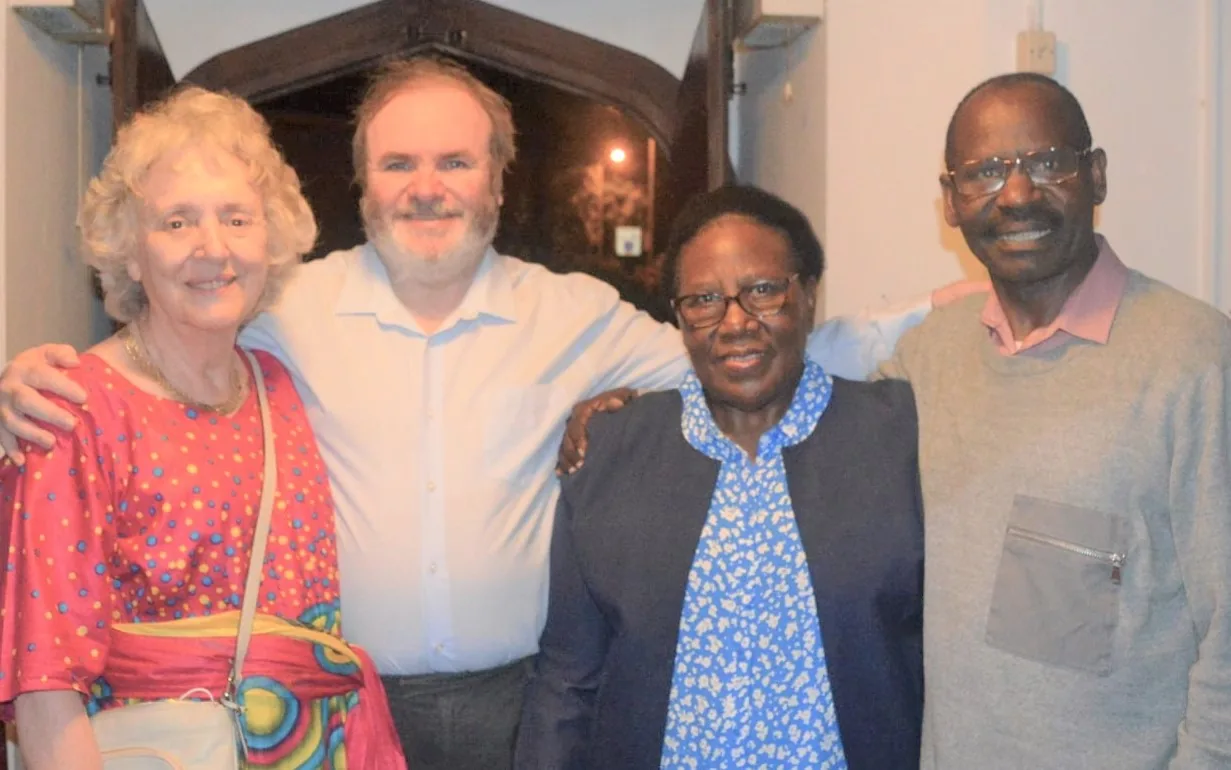 Abel Govender with ministry friends in the United Kingdom